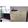 Image 1 : GROUP OF ASSORTED OFFICE ITEMS - 4 FILING CABINETS, DIS-ASSEMBLED DESK, DESK WORK STATION,