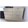 Image 2 : GROUP OF ASSORTED OFFICE ITEMS - 4 FILING CABINETS, DIS-ASSEMBLED DESK, DESK WORK STATION,