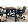 Image 2 : BOARDROOM TABLE AND 6 OFFICE CHAIRS - 94 1/2" X 39 1/4" X 29 1/2" HIGH