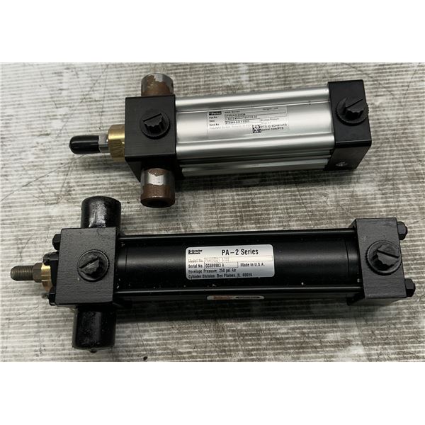 Lot of (2) Misc. Cylinders 1-Parker #1P4MA0020826 & 1-Schrader Bellows #PAA106921