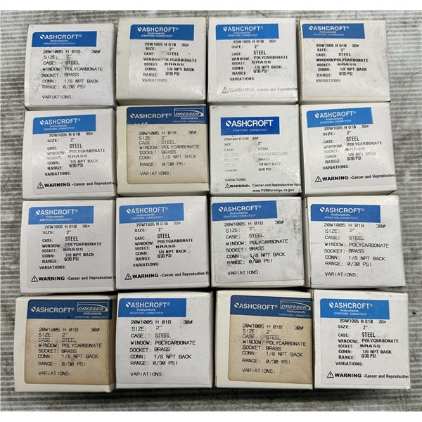 Lot of (16) Ashcroft #20W1005 H 01B Gauges