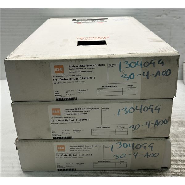 (3) BS&B Safety #21001905-1 Rupture Disc Burst Pressure 2.9psi(D) @ 80 Degrees