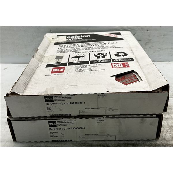 (2) BS&B Safety #23000638-1 Rupture Disc Burst Pressure 14psi(G) @ 125 Degrees