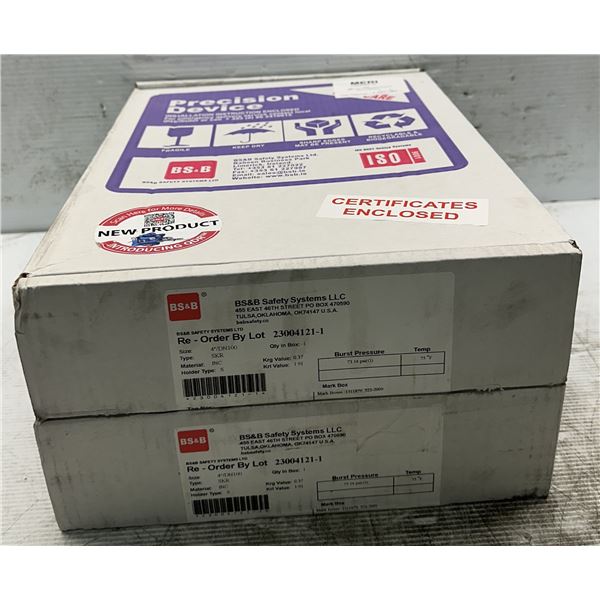 (2) BS&B Safety #23004121-1 Rupture Disc Burst Pressure 73.14psi(G) @ 75 Degrees