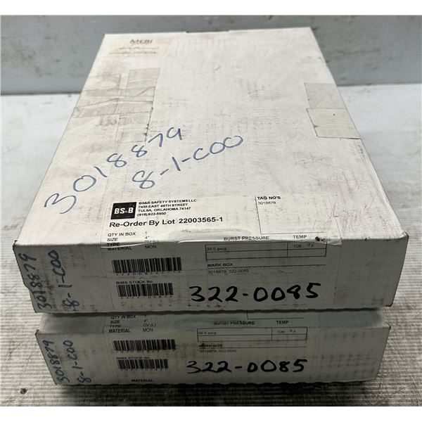 (2) BS&B Safety #22003565-1 Rupture Disc Burst Pressure 39.5psi(G) @ 106 Degrees