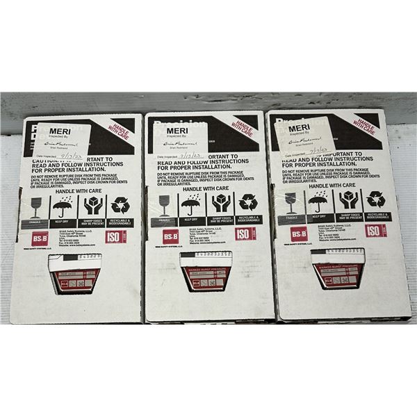 (3) BS&B Safety #23002431-1 Rupture Disc Burst Pressure 3540PSI(G) @ 25 Degrees C