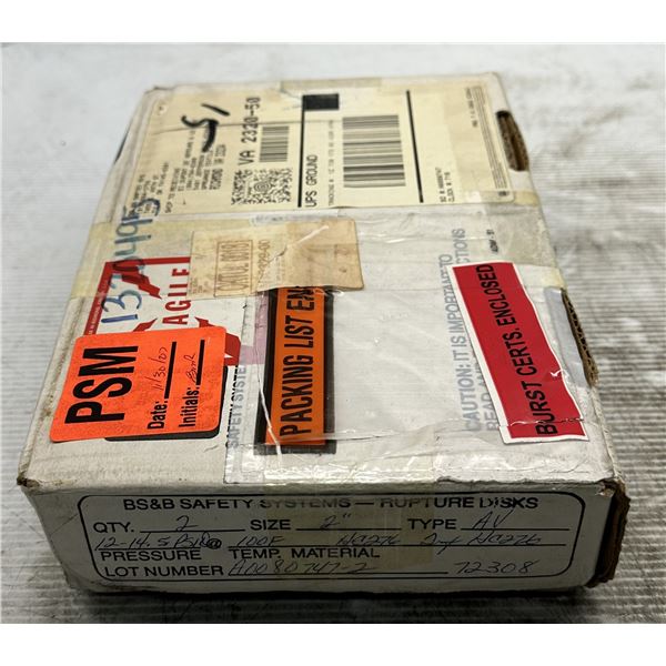 BS&B Safety #A0080747-2 Rupture Disc Burst Pressure 13.6PSI(D) @ 100 Degrees