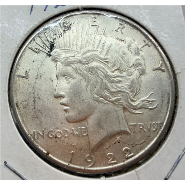 PEACE SILVER DOLLAR - 1922S