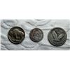 Image 13 : THREE COINS FROM 1910S: STANDING LIBERTY SILVER QUARTER, S; BARBER SILVER DIME, 1916S; BUFFALO (INDI