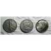 Image 16 : THREE DESIGNS OF THE US HALF DOLLAR: WALKING LIBERTY SILVER HALF DOLLAR, 1944; BEN FRANKLIN SILVER H