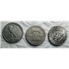 Image 17 : THREE DESIGNS OF THE US HALF DOLLAR: WALKING LIBERTY SILVER HALF DOLLAR, 1944; BEN FRANKLIN SILVER H