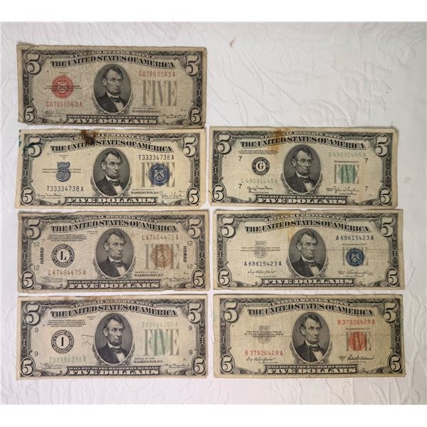 HISTORIC AND COLLECTIBLE $5 UNITED STATES NOTES, FEDERAL RESERVE NOTES, AND SILVER CERTIFICATES