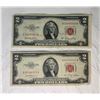 Image 1 : $2 UNITED STATES NOTE - SERIES 1953 - RED TREASURY SEAL; LOT OF 2