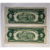 Image 2 : $2 UNITED STATES NOTE - SERIES 1953 - RED TREASURY SEAL; LOT OF 2