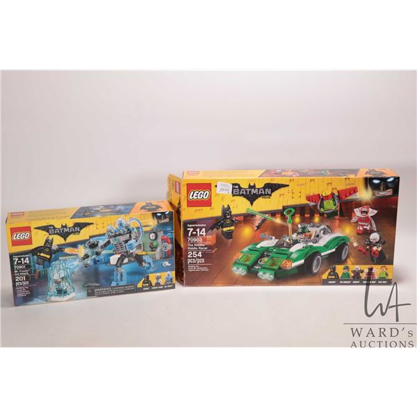 Lego "The Batman Movie" set no. 70903 The Riddler Riddle Racer and set no. 70901, Mr. Freeze Ice Att