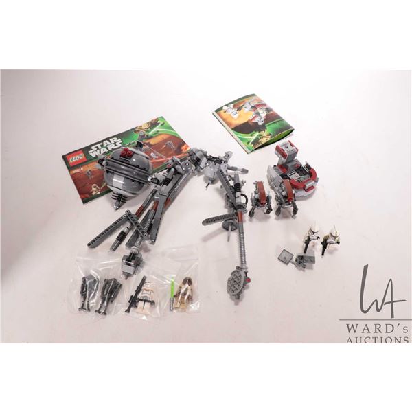 Lego "Star Wars" including two pre-built kits, nos. 75000 and 75016, each appear complete but comple