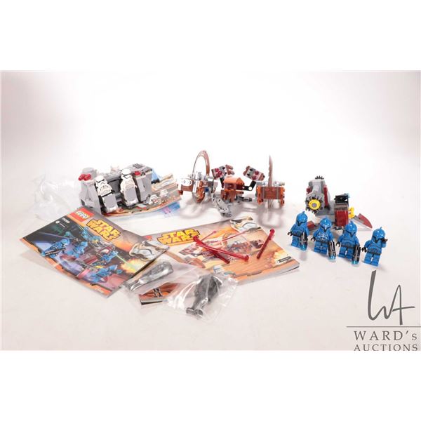 Lego "Star Wars" including three pre-built kits nos. 75085, 75087, and 75088, all appear complete bu