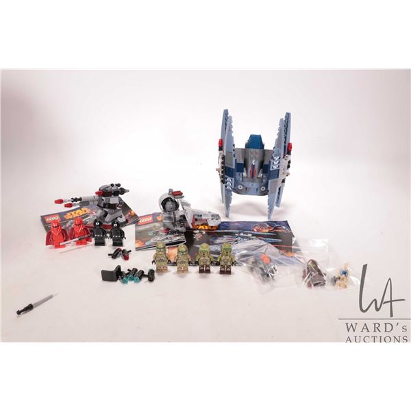 Lego "Star Wars" including three pre-built kits nos. 75034, 75035 and 75041, all appear complete but