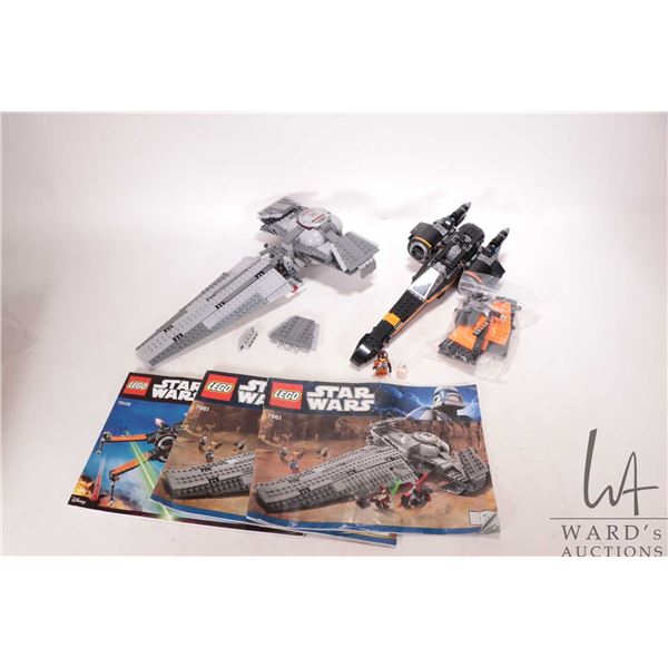 Lego "Star Wars" two pre-built sets including 7961 Darth Maul's Sith Infiltrator and 75102 Poe's X-W