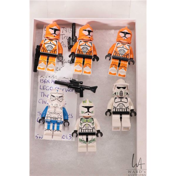 Lego "Star Wars" mini figures including three Bomb Squad Clone Troopers, Special Forces Commander, C