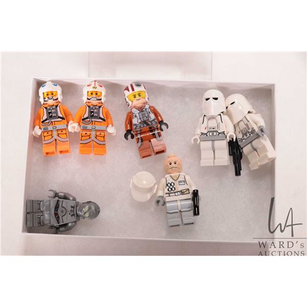 Lego "Star Wars" mini figures including two Hoth Storm Troopers, Snowspeeder Pilot, Luke Skywalker S