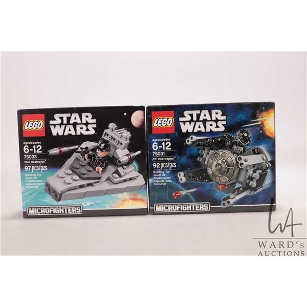 Two Lego "Star Wars" Microfighters including 75031 and 75033, both new in factory sealed boxes