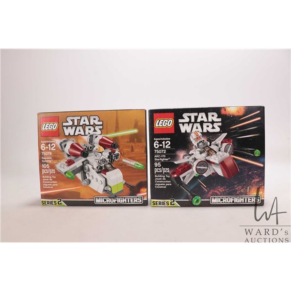 Two Lego "Star Wars" series 2 Microfighters including 75072 and 75076, both new in factory sealed bo