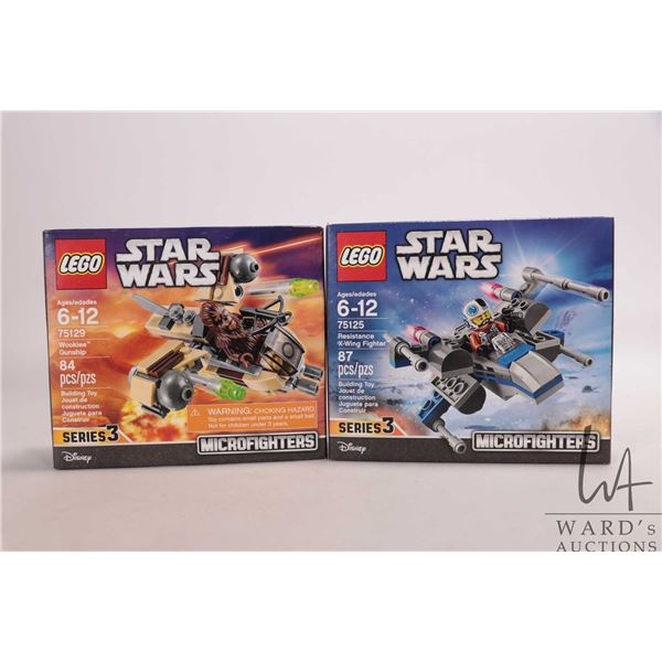 Two Lego "Star Wars" series 3 Microfighters including 75125 and 75129, both new in factory sealed bo