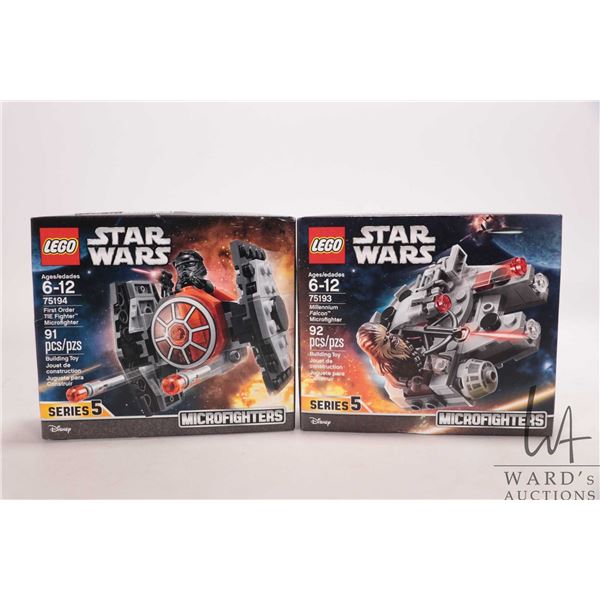 Two Lego "Star Wars" series 5 Microfighters including 75193 and 75194, both new in factory sealed bo