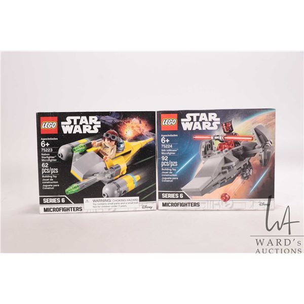 Two Lego "Star Wars" series 6 Microfighters including 75223 and 75224, both new in factory sealed bo