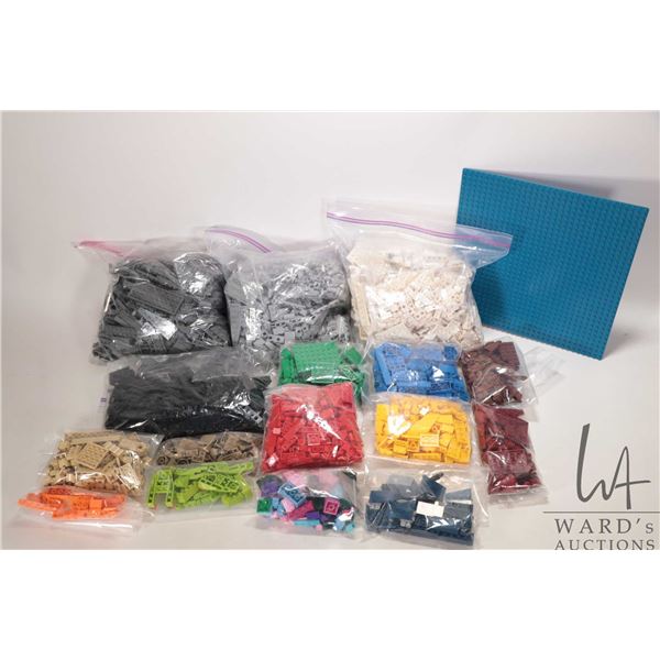 Large selection of Lego building bricks and pieces, bagged by colour