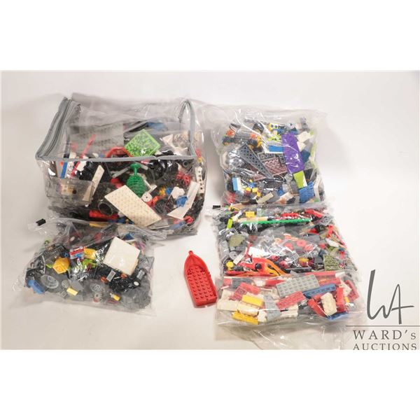 Large selection of miscellaneous Lego building bricks and pieces, tires etc.