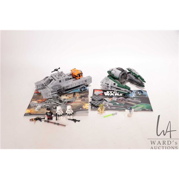 Two Lego "Star Wars" pre-built kits including no. 75152 Imperial Assault Hoovertank and no. 75168 Yo