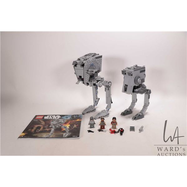 Two Lego "Star Wars" no. 75153 AT-ST Walker pre-built kits, includes one manual, some Minifigures, n