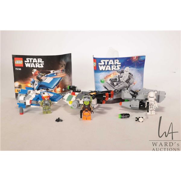 Three Lego "Star Wars" Microfighter sets including no. 75196 A-Wing vs. TIE Silencer Microfighter, n
