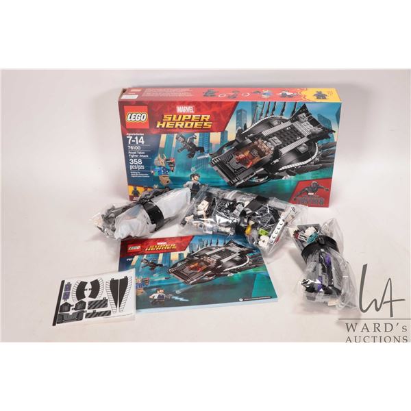 Lego " Marvel Super Heroes" no. 76100 Royal Talon Fighter Attack. Includes three bags of parts, manu