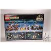 Image 10 : Lego Systems " Star Wars" no. 7171 Mos Espa Podrace. . Pre-built kit, includes box and Minifigures, 