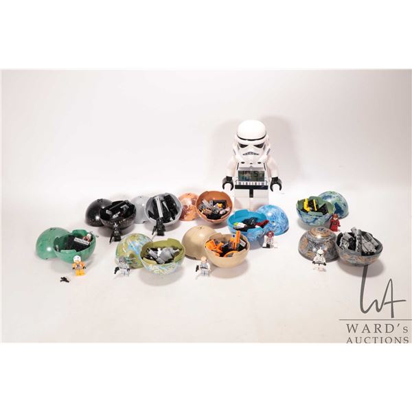 Nine Lego spheres from the Star Wars Planet series, each containing a lego building kit. Completenes