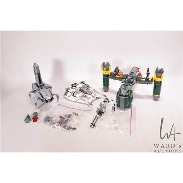 Lego "Star Wars" pre-built kits including no. 7930 Bounty Hunter Assault Gun Ship, no 75049 Snowspee