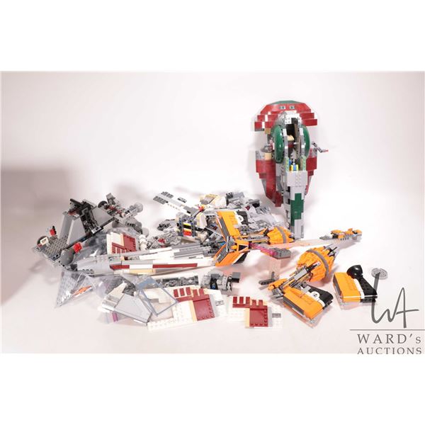 Lego "Star Wars" pre-built kits including no. 7962 Anakin's & Sebulba's Podracers, no. 75312 Bobba F
