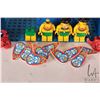 Image 5 : Lego "Islanders" Minifigures including Islander female, two Islander males, three King helmets, shie