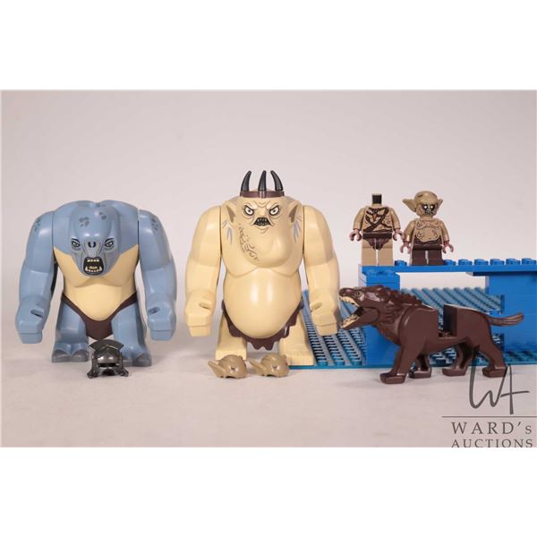 Lego "The Hobbit" Minifigures including Goblin King, Warg, Goblin Scribe etc. plus a Cave Troll