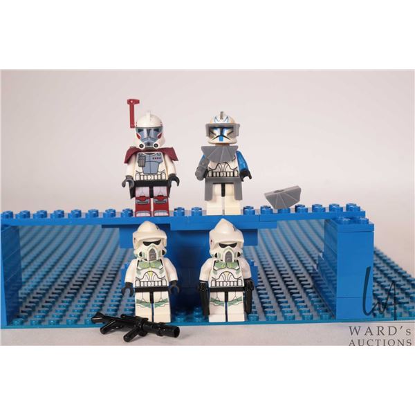 Lego "Star Wars" Minifigures including Captain Rex ( yellowing in spots, cracked arm) Clone ARC Troo