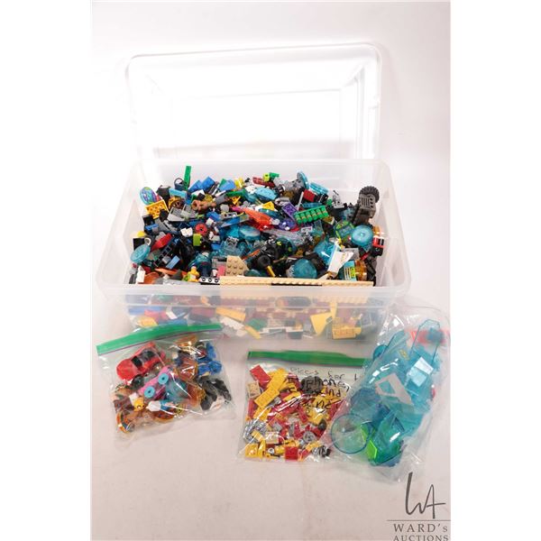 Selection of Lego building bricks and Minifigures