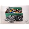 Image 1 : Box of bagged and loose Lego bricks, Minifigures and accessories