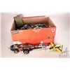 Image 1 : Box of assorted Lego bricks and partially built Lego vehicles