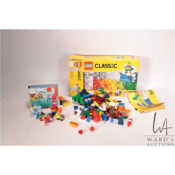 Two boxes of pre-built Lego Classic including no.10693 Lego Creative Supplement and no. 10401 End of