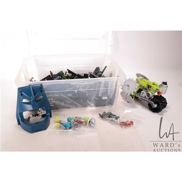 Selection of Lego bricks, appears to be mostly Technics and a rock crusher