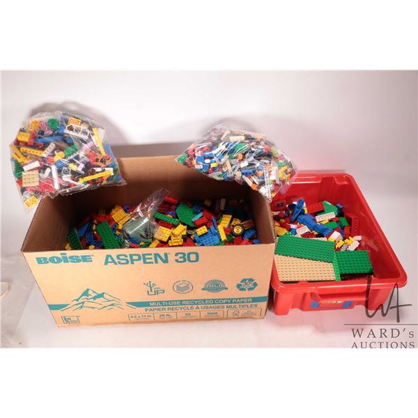 Box of Lego building bricks
