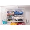 Image 2 : Plastic tote of assorted Lego building bricks and accessories